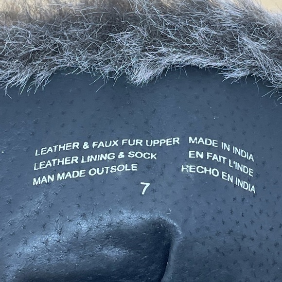 Seychelles Gold Metallic Leather/Faux Fur Cooperation Combat Boots Size 7 - Picture 10 of 10